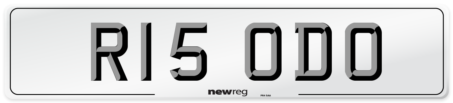 R15 ODO Number Plate from New Reg